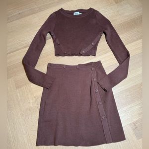Princess Polly - The Mia Set in BROWN. Used, like new.